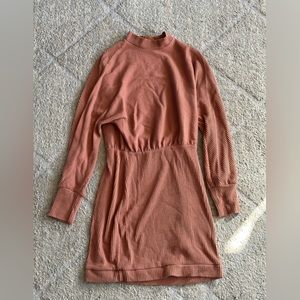 Mock neck sweater long sleeve dress